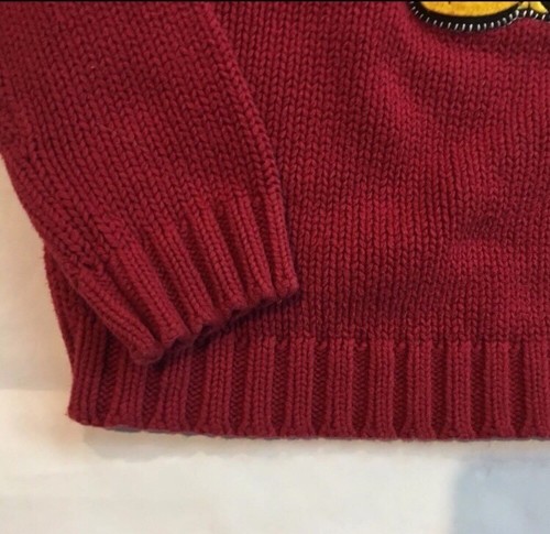 Disney Store Girl’s L Minnie Mouse Red Embroidered Sweater Long Sleeve Pullover