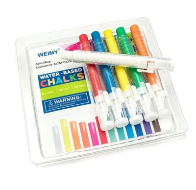 Water Based Chalks 6 Color Chalk Set With Push Up Dispensers