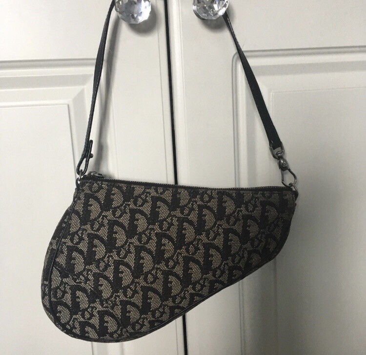 Authentic vintage iconic Christian Dior oblique saddle bag in Fulham