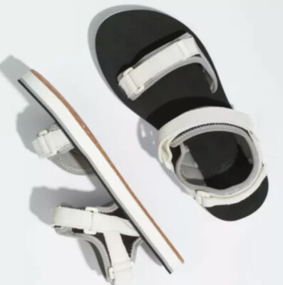 VANS Tri-Lock Women's Hook & Loop Suede Sandals White/Gray/Black