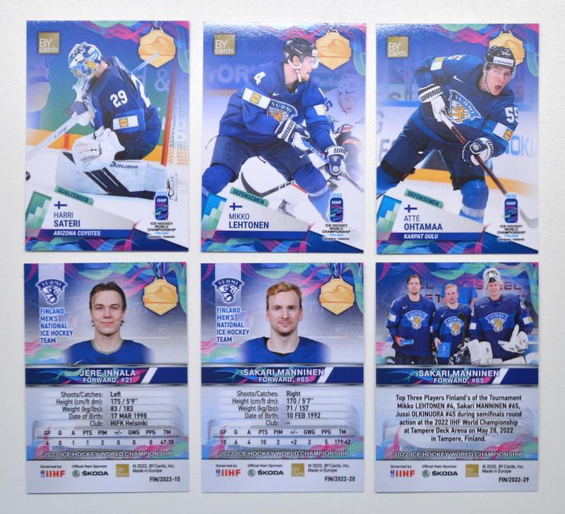 2022 BY cards IIHF World Championship Team Finland Pick a