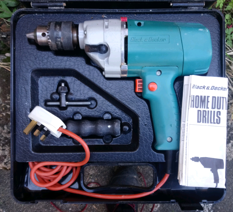 Black & Decker Vintage 80s 2 speed Hammer Drill. Complete in