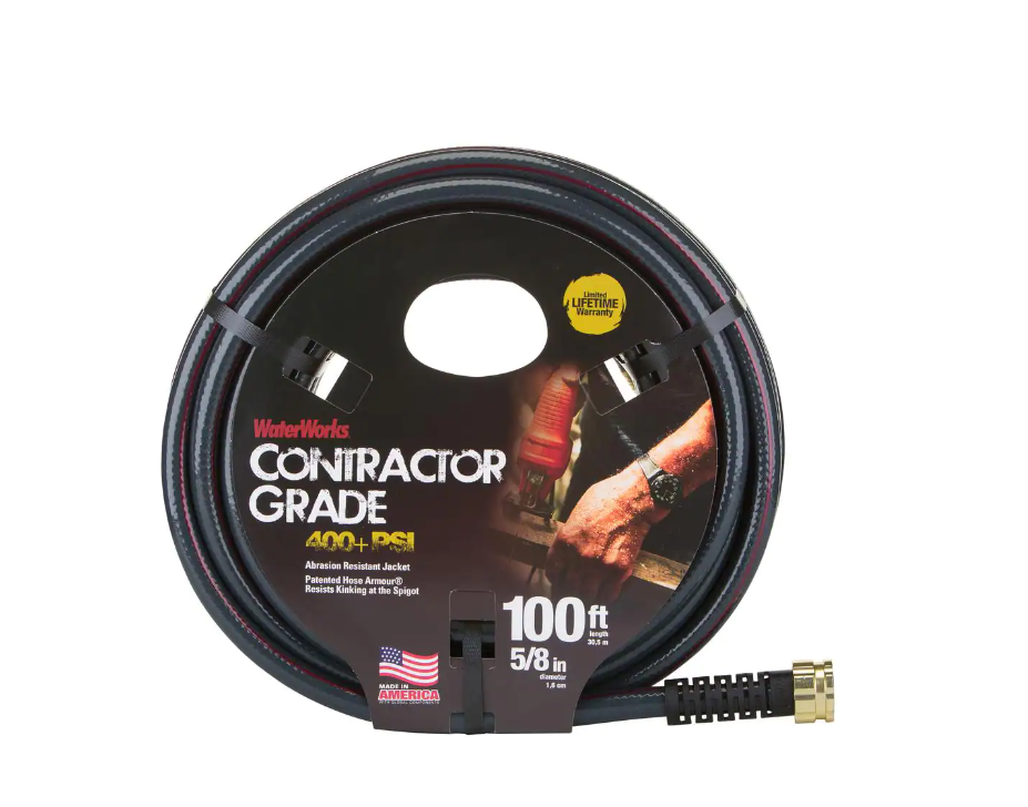 Waterworks 5/8 In. X 100 Ft. Heavy Duty Contractor Water Hose Watering Equipment