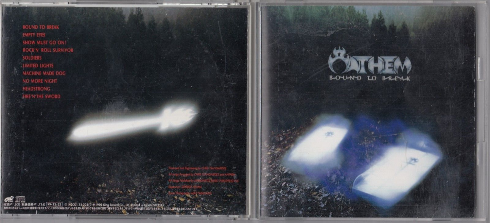 Anthem - Bound To Break CD 2001 JAPAN KICS 2867 METAL ROCK