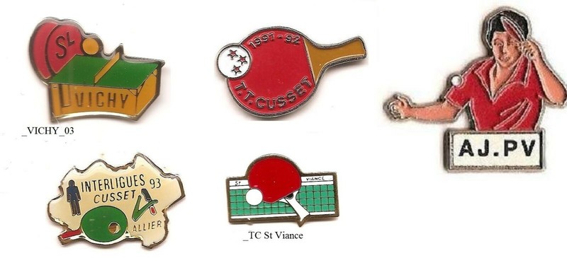 Tennis De Table _ Vichy _cusset _ Aj Pv _viance_lot De 5 Pin'S*