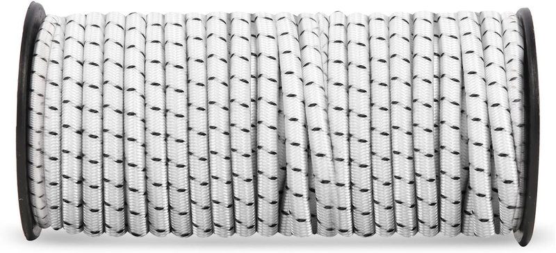 4 Mm X 20M, White&Black Elastic Safety Rope, Bungee Straps, Cargo Nets for Secur