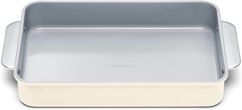 Non-Stick Ceramic 9”X13” Rectangle Pan - Naturally Slick Ceramic Coating - Non-Toxic, PTFE & PFOA Free - Perfect for Brownies, Lasagnas, and More - Cream