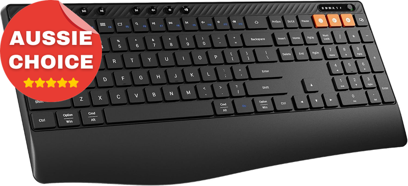 K40 Wireless Bluetooth Keyboard Ergonomic Wrist Rest Black Compact Design