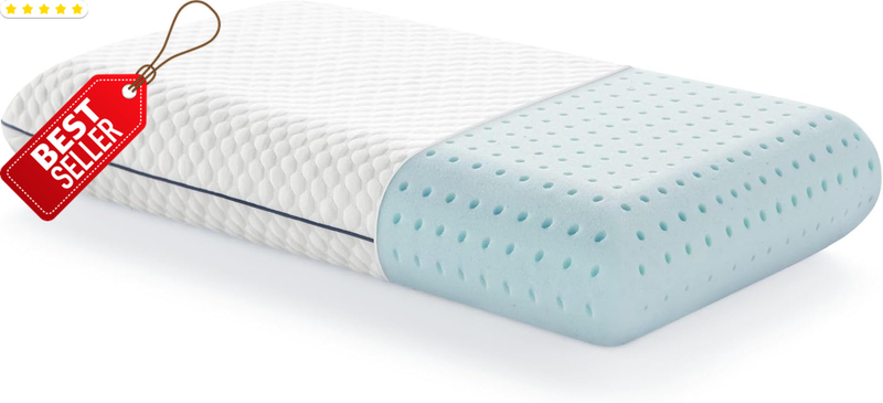 Gel Memory Foam Pillow Queen Medium Plush Neck Shoulder Support CertiPUR US