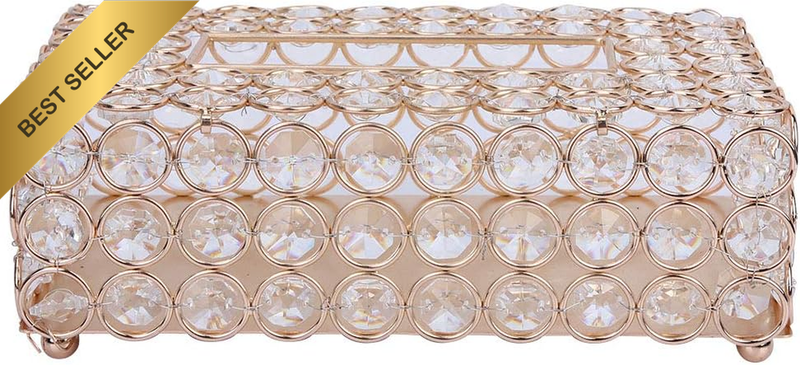 Rectangular Artificial Crystal Tissue Cover, Decorative Tissue Box Cover Tissue