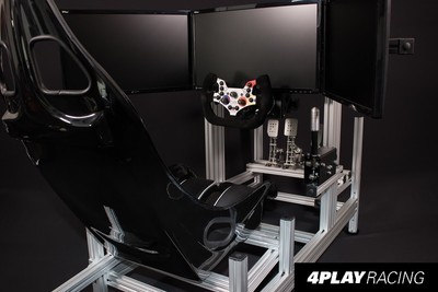 4PLAY RACING Competition Platform w/ Monitor Mount BLACK Sim Cockpit Console