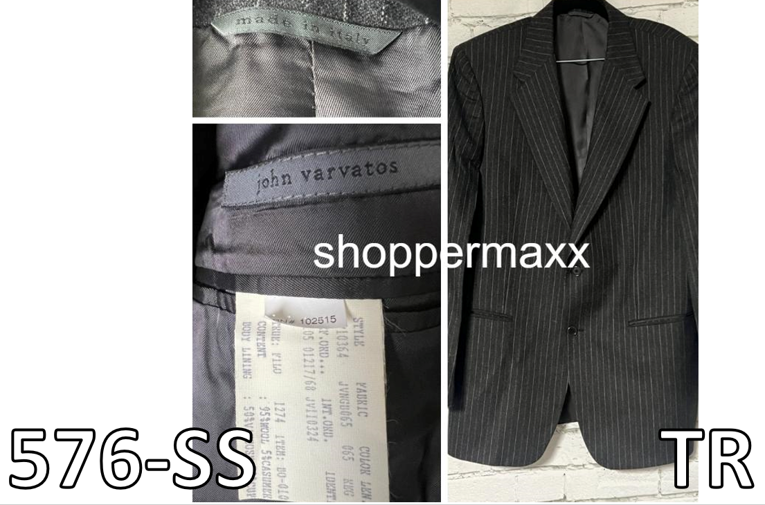 John Varvatos Woolen Pin Stripe Sport Jacket Coat 95%Wool 5% Cashmere, 44