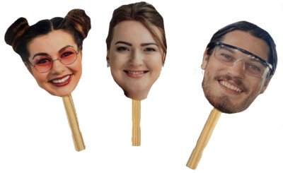 Big Head on a Stick, 12'' custom face cutout, Big Party Fat Head, Fan Face