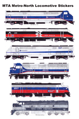 MTA Metro-North Commuter Railroad Locomotive 6 individual Stickers Andy Fletcher