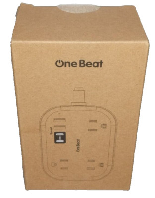 One Beat Flat Plug Power Strip, 5ft Flat Extension Cord - 4 Outlets 2 USB Ports