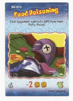 2003 UD SPONGEBOB FOOD POISONING AQUATIC AMIGOS 1ST EDITION CARD AA-073