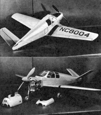 Beechcraft Bonanza C/L 24'' Wingspan RC Model Airplane Printed Plan &Templates