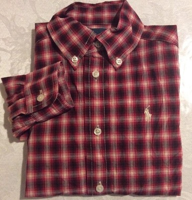 POLO RALPH LAUREN BOYS LONG SLEEVE BUTTON DOWN SHIRT SIZE 4 PLAID