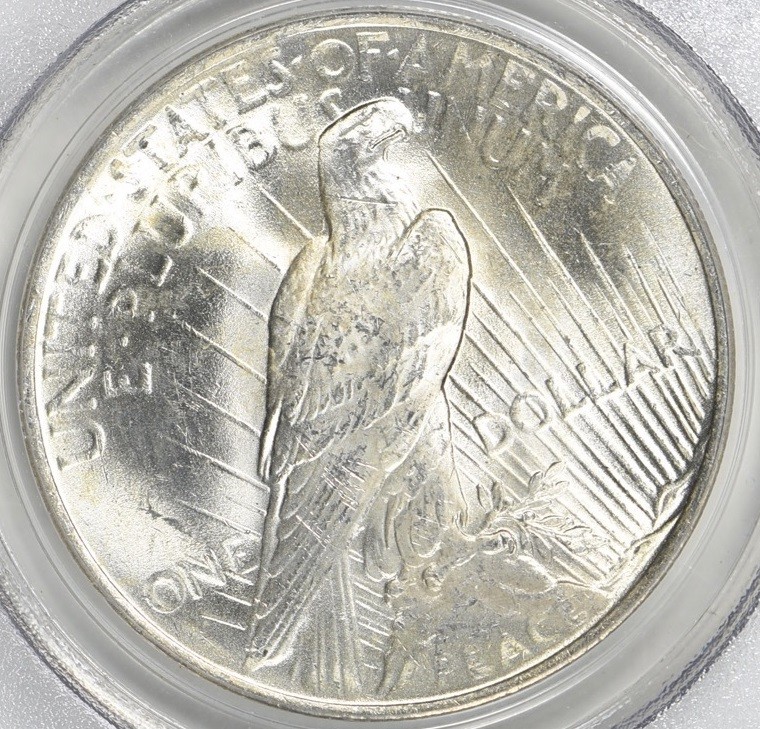 1922 Peace Silver Dollar VAM-2F Hair Pin PCGS MS-62