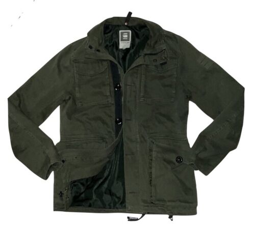 G-STAR Raw Falco Field Jacket Canvas Zip Up Military Style G-STAR Raw Falco Field Jacket Canvas Zip Up Military Style