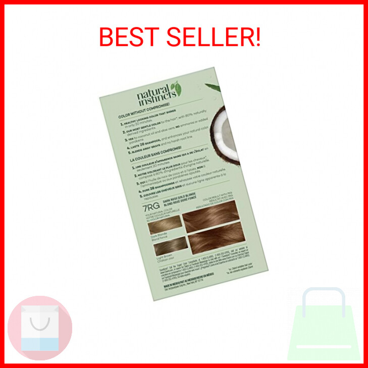 Clairol Natural Instincts Demi-Permanent Hair Dye, 7RG Dark Rose Gold Blonde