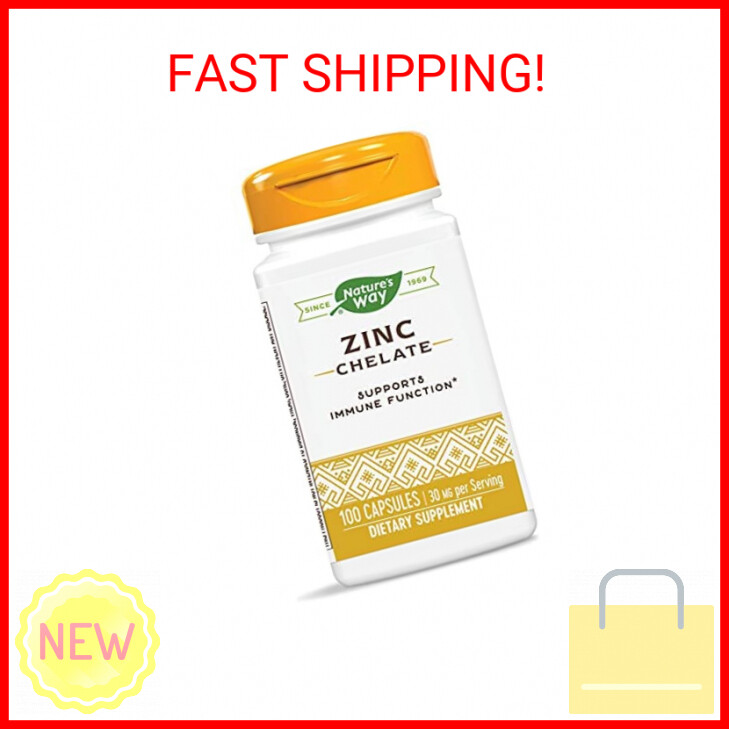 Nature's Way Zinc Chelate, Supports Immune Function* 30 mg per serving, 100 Caps