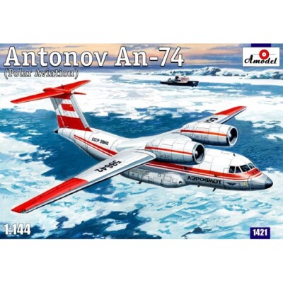 Amodel 1421 Plastic model airplane kit Scale 1:144 Antonov An74 Polar Re-release