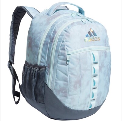 Adidas Stratton 3 Backpack in Light Blue/Gray Large School Bag Fits 15'' Laptop