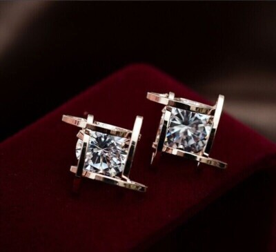 2Ct Round Lab Created Diamond Women's Fancy Stud Earrings 14k Yellow Gold Plated