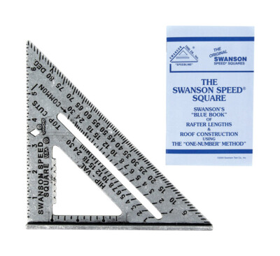 Swanson 7-Inch Carpenters Construction Aluminum Alloy Speed Square w/ Blue Book