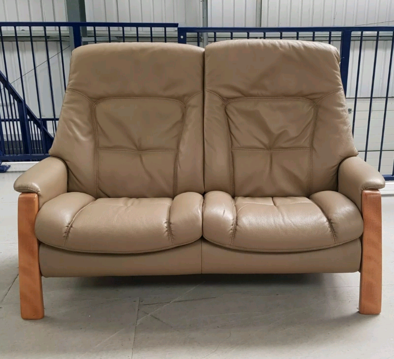 Himolla Stressless Leather 2 seat Tanat recliner sofa 158191 in Leeds