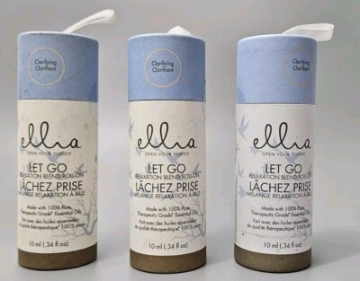 Ellia LET GO Roll On Essential Oil .34 fl oz Clarifying Relaxing Calm LOT OF 3