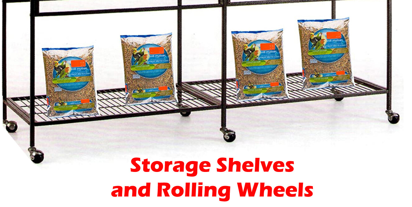 LARGE Double Birdhouse Treehouse Bird Breeder Cage Center Divider Rolling Stand