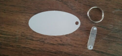 1.5"x3" OVAL Aluminum Dye Sublimation Key Chain Blanks with Hardware-Lot of 50