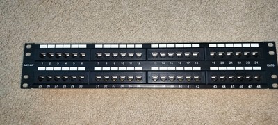 iwillink 48 Port RJ45 Cat6 Cat5e Cat5 Patch Panel Rack Mount or Wall Mount 19''