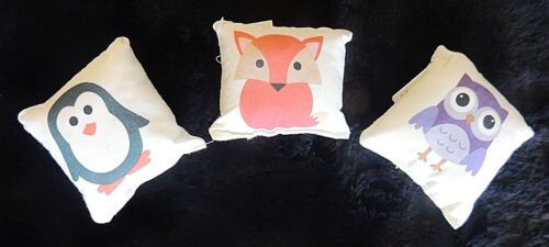 1 Pillow Pin Cushion Cloth ~2-3/4" x 2-3/4" Choose Design Penguin Owl or Fox New