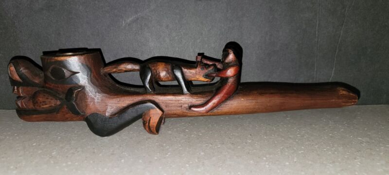 Authentic Northwest Coast Carved Wood Pipe