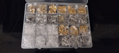 Earring Making Kit Hypoallergenic Earring Backs Jewelry Making Kit 1200+ Pieces