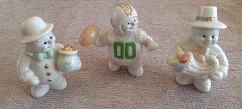 Lenox Set Of 12 Snowman For Each Month With Wooden Display Case