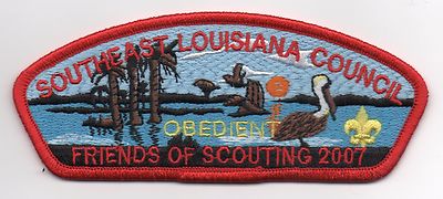 Southeast Louisiana Council (SA-19) CSP, FOS Obedient 2007, Red Brd, Mint!
