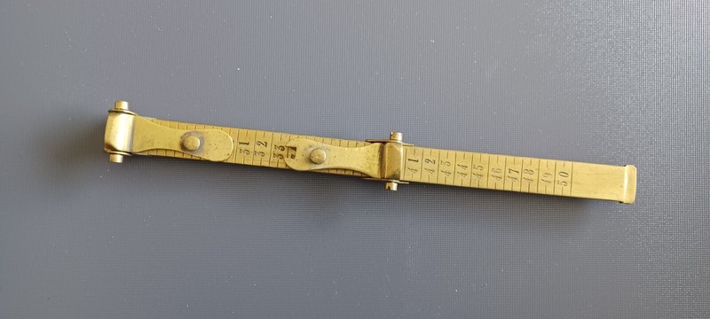 Xix Compas Bronze Cordonnier Bottier A Coulisse Instrument De Mesure 
