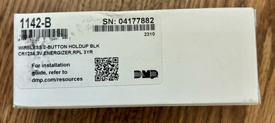 DMP 1142-B 2 Button wireless holdup. Black.
