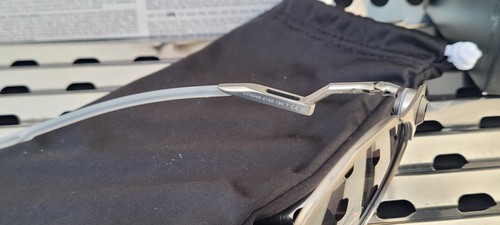 Pre-owned Oakley Deadbolt Titanium 6046-0150 Sunglasses Satin Chrome W/ Prizm Black
