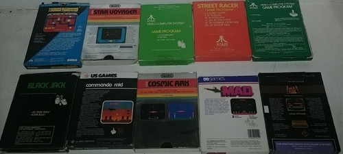HUGE BUNDLE LOT 10 GAMES ATARI VIDEO GAME SYSTEM ALL w/ ORIGINAL BOX MANUAL 2600