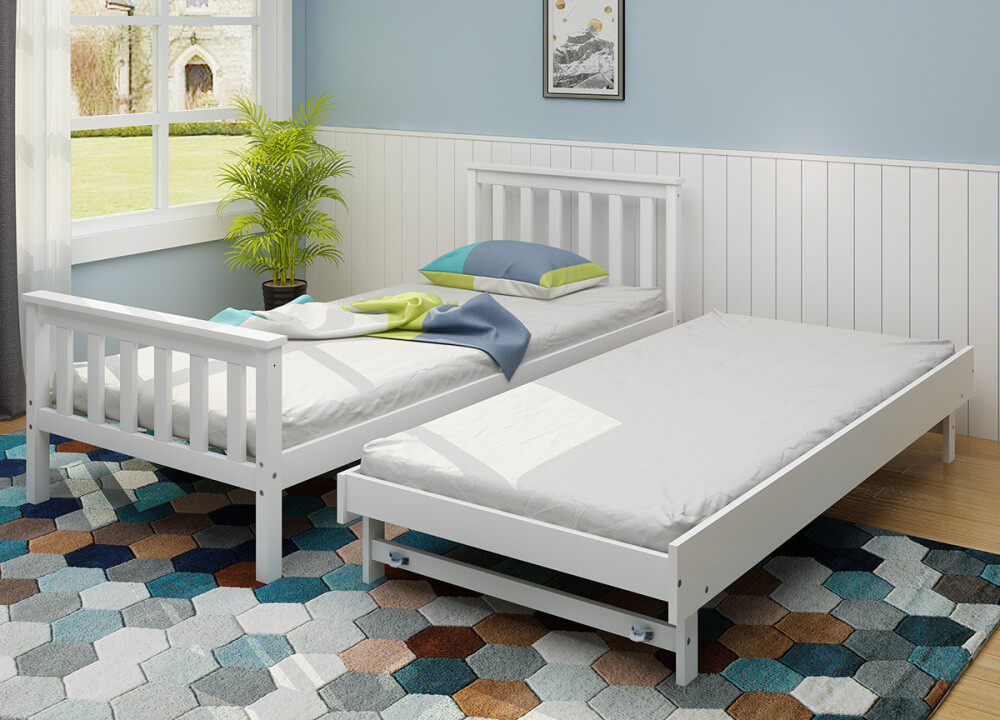 2 In 1 Day Bed Pull Out Trundle 3ft Bed Frame Daybed Guest Kid Adult Bedroom Uk Ebay