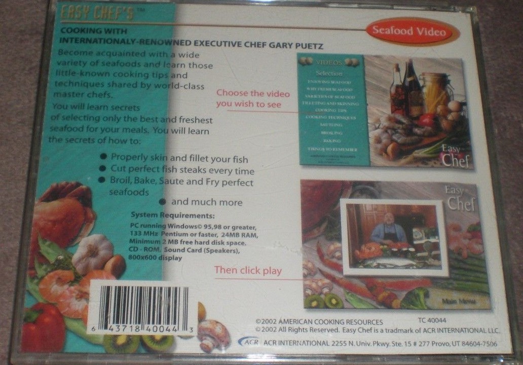CD - ROM - COOKING SEAFOOD WITH EXECUTIVE CHEF GARY PUETZ YOUR PERSONAL CHEF