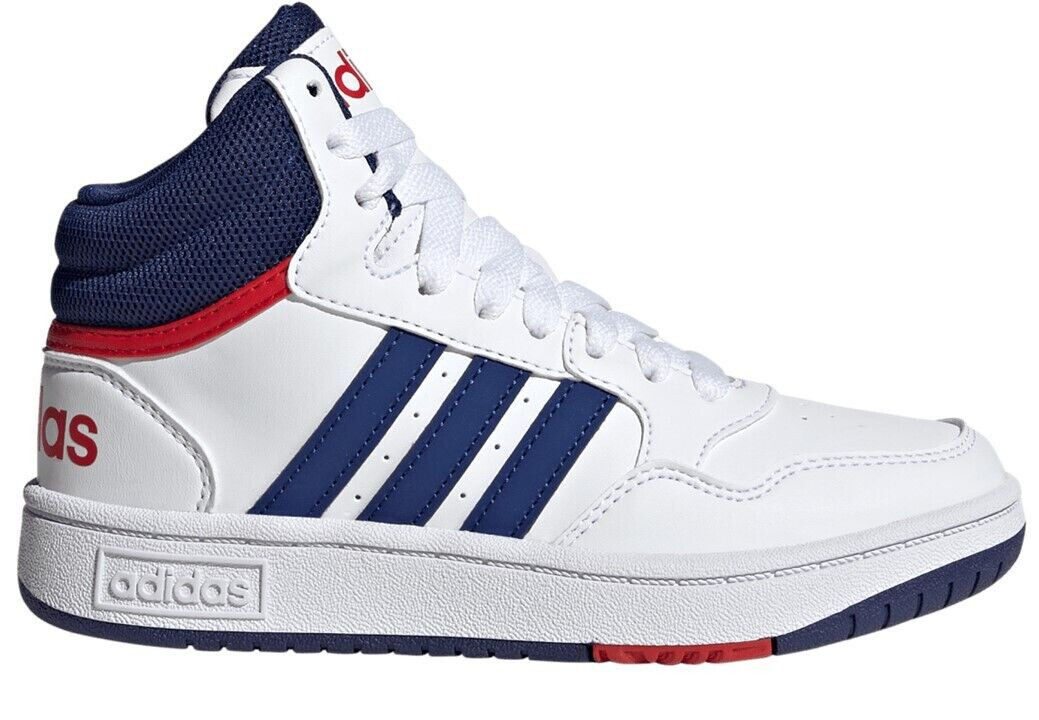 ◯38 Big & Little Kid's Adidas Hoops Mid 3.0 K Cloud Wht/Victory