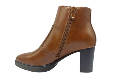 Pre-owned Nerogiardini Ankle Boot Woman Nero Giardini I411200d Boots Plateau Leather Cuoio