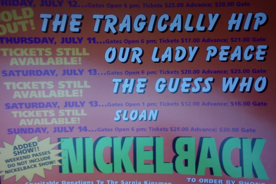 TRAGICALLY HIP, GUESS WHO, NICKELBACK CONCERT ADVERTISEMENT POSTER 17