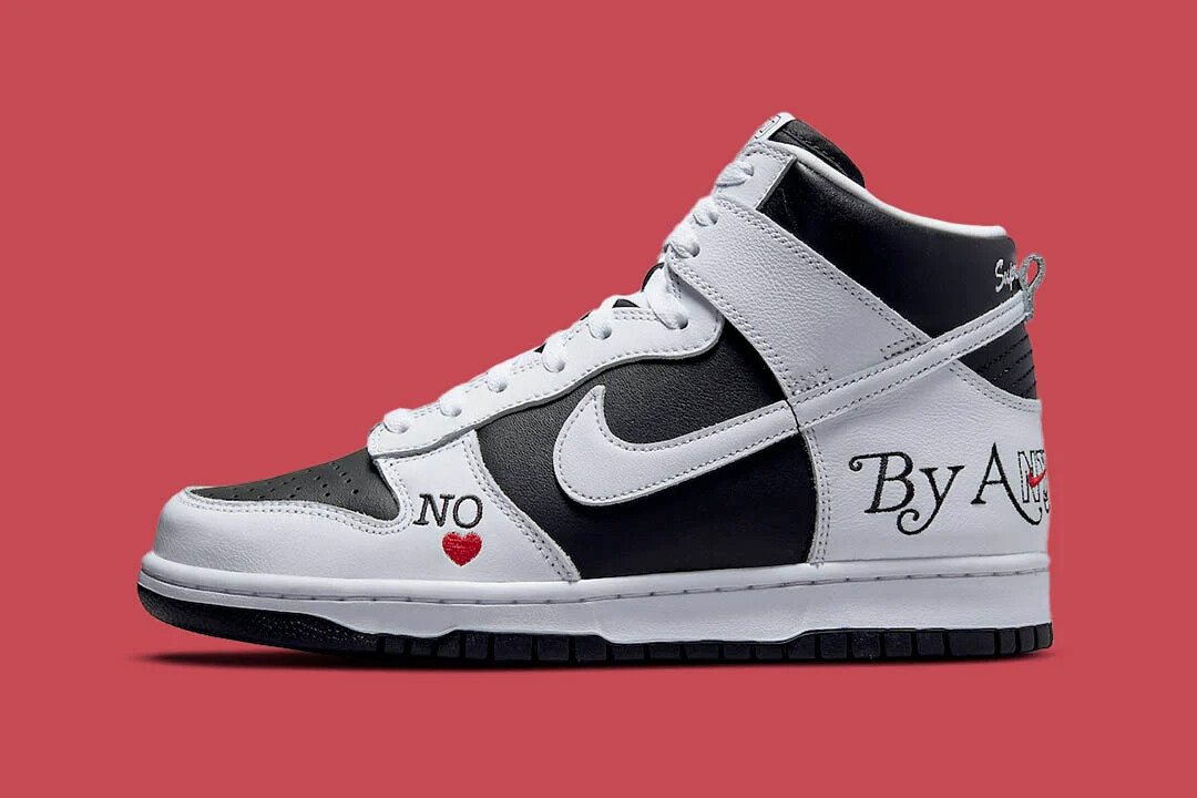 

Supreme × Nike SB Dunk High By Any Means White Black DN3741-002 Mens US6-12, Черный, Nike Sb Dunk High